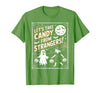 Classic Cool Candy Halloween Apparel Let's Take Candy from Strangers Retro Halloween T-Shirt - Grass Green