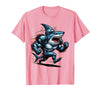 Mademark Football Shark Charging Graphic Tee for Kids T-Shirt - Pink