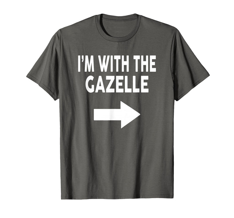 ShirtZilla I'm with The Gazelle Halloween Gazelle T-Shirt - Asphalt Grey