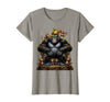 Mademark King Gorilla Dad Surrounded by Little Monkeys T-Shirt - Women - Slate Grey