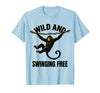Mademark Wild and Swinging Free Monkey Graphic Design T-Shirt - Men - Baby Blue