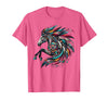 Mystical Native American Horse Farm Heritage Spirituality T-Shirt - Pink Heather