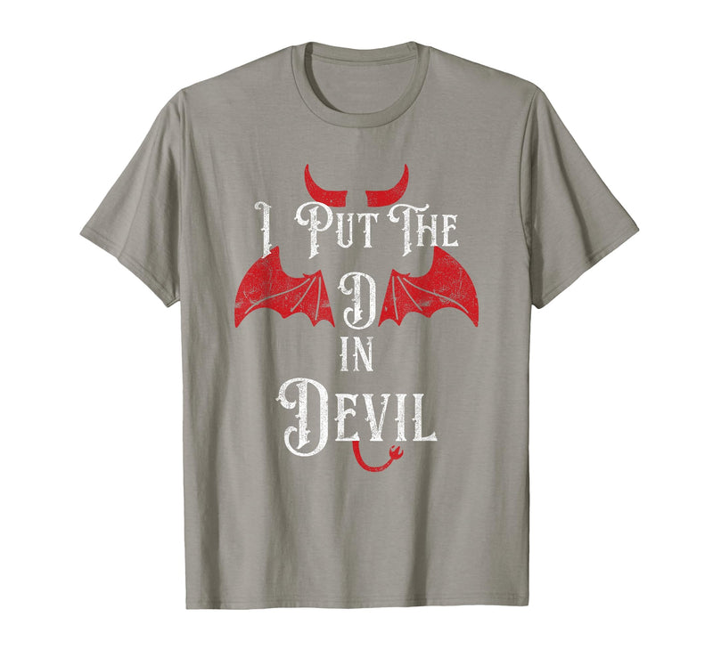 I Put the D in Devil Tees I Put the D in Devil Funny Halloween Matching Couple T-Shirt - Slate Grey