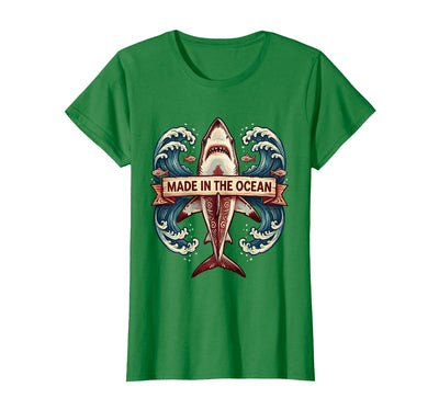 Made in the Ocean Shark Design T-Shirt