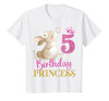 Kids 5th Birthday Rabbit Princess Girl Bunny 5 Years Old T-Shirt in White