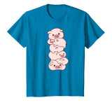Pink Kawaii & Anime Stuff Pigs On A Pile - Cute Kawaii Anime - Pig Aesthetic Japanese T-Shirt - Sapphire Blue