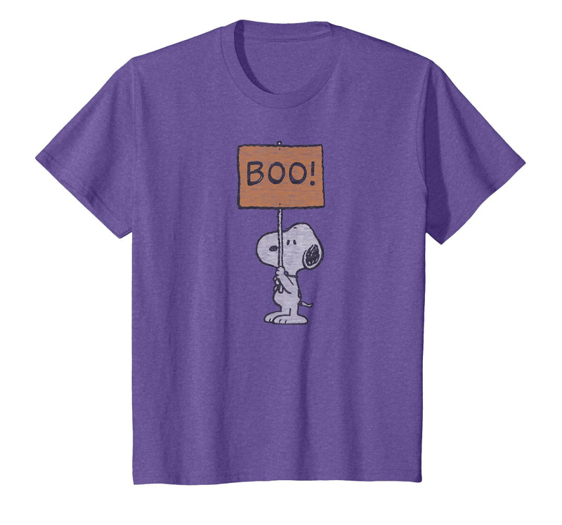 Peanuts Halloween Snoopy Boo Sign T-Shirt - Purple Heather