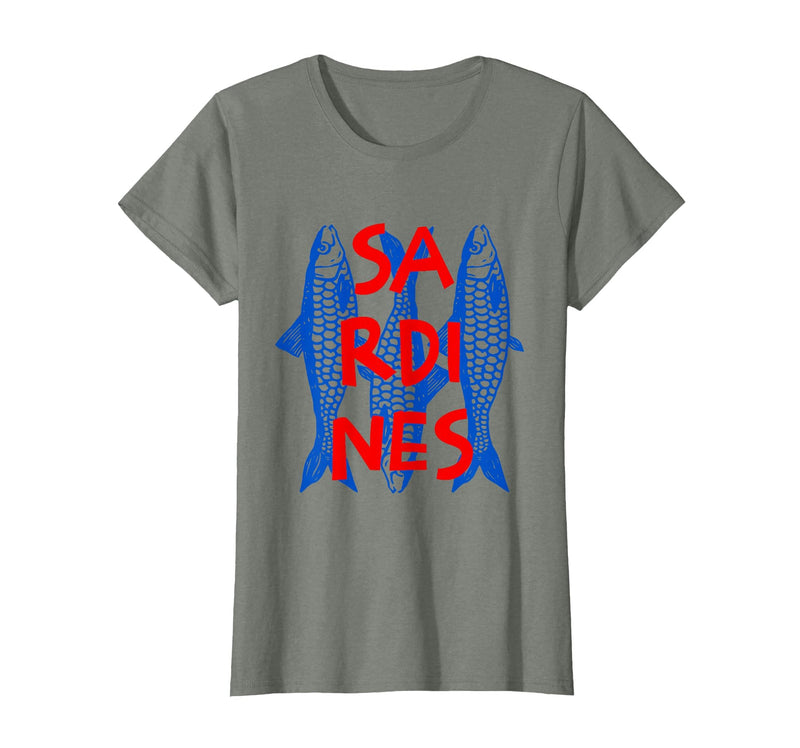 Vintage Sardine Tinned Fish Summer Tee Sardines Tinned Fish Retro Graphic for Men Women T-Shirt - Olive Heather