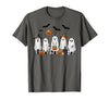 Spooky Dog Lovers Haunted Halloween Designs Halloween Ghost Dogs Pumpkin Candy Party Costume T-Shirt - Asphalt Grey