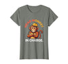 Mademark Head Monkey In Charge Circus Boss Design T-Shirt - Women - Olive Heather