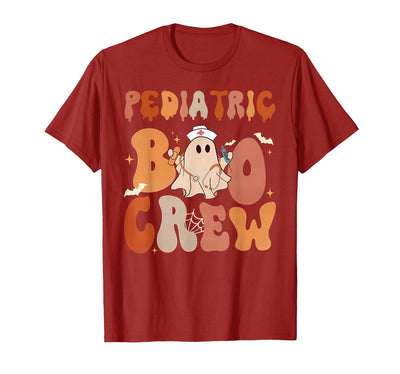 Funny Pediatric shirts for work Pediatric Nurse Shirt Halloween Pediatric Boo Crew T-Shirt