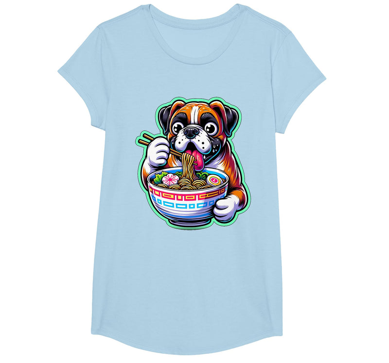 Noodle Ramen Boxer Dog Kawaii Anime Boxer Dog Ramen T-Shirt - Baby Blue