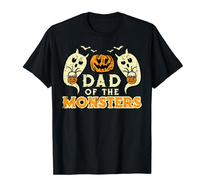 Mens Halloween Shirts For Dad Daddy Papa Men Halloween Dad of Monsters Funny Family Costume Papa Daddy T-Shirt