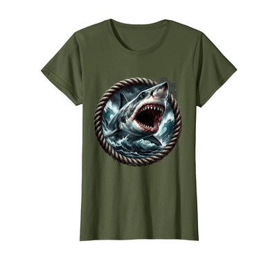 Shark Bursting Through Waves Graphic T-Shirt
