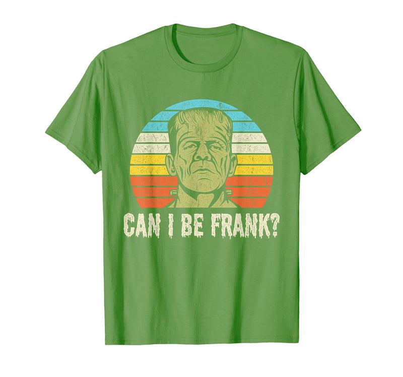 Can I Bee Frank Halloween Halloween Tee Can I be Frank? Funny Horror Frankenstein Tee T-Shirt - Grass Green