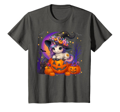 Cute Unicorn Halloween Costumes Shirts Girl Women Cute Witch Unicorrn Jack O Lantern Halloween Costumes Girls T-Shirt