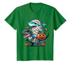 Funny Shark Dinosaur Halloween Kids Boys Tees Shark Riding Dinosaur T-rex Funny Halloween Pumpkin Boys Kid T-Shirt - Kelly