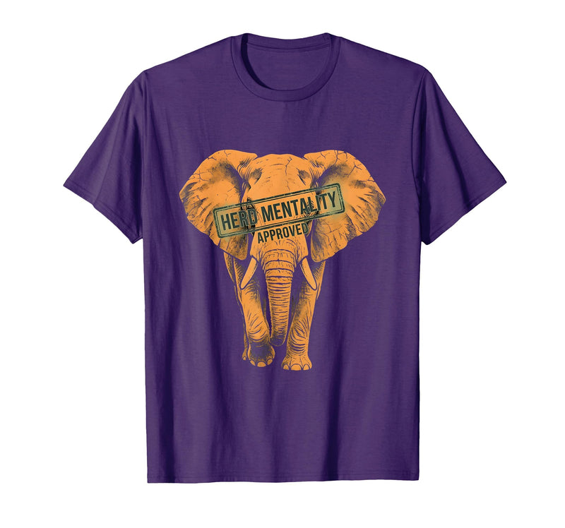 Mademark Herd Mentality Approved Elephant Design T-Shirt - Men - Purple