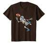 Halloween Shirts Women Men Kids Football Skeleton Halloween Player Catcher Mens Boys Kids T-Shirt - Brown