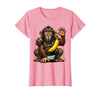 Mademark Monkey Catcher Baseball Banana Ball Graphic T-Shirt - Women - Pink