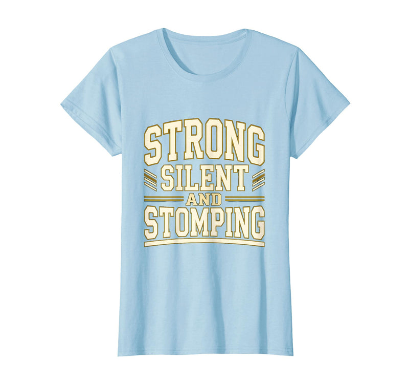Mademark Strong Silent and Stomping Elephant Design T-Shirt - Women - Baby Blue