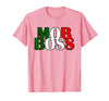 Italian Yeah B Mob Boss Italian Flag 1920s Costume Mafia Party T-Shirt - Pink
