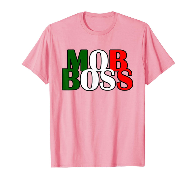 Italian Yeah B Mob Boss Italian Flag 1920s Costume Mafia Party T-Shirt - Pink