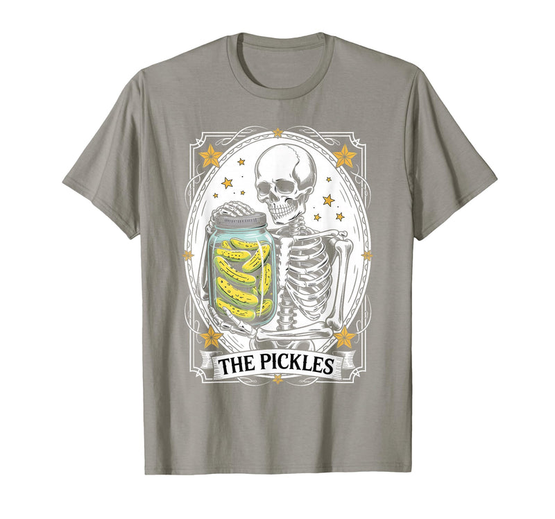 Tarot Card Skeleton Halloween Ades.shirt The Pickles Tarot Card Skeleton Canning Season Gardener T-Shirt - Slate Grey