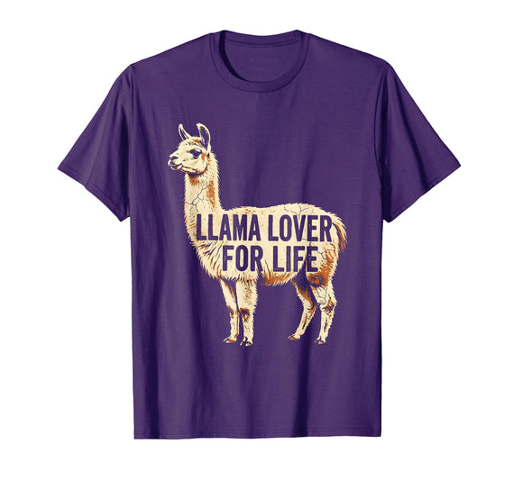 Mademark Llama Lover For Life Peru Graphic Design T-Shirt - Purple