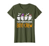 Halloween Tees for Women Men Kids Team Paraprofessional Boo Crew Ghost Halloween para Costume T-Shirt - Olive Green