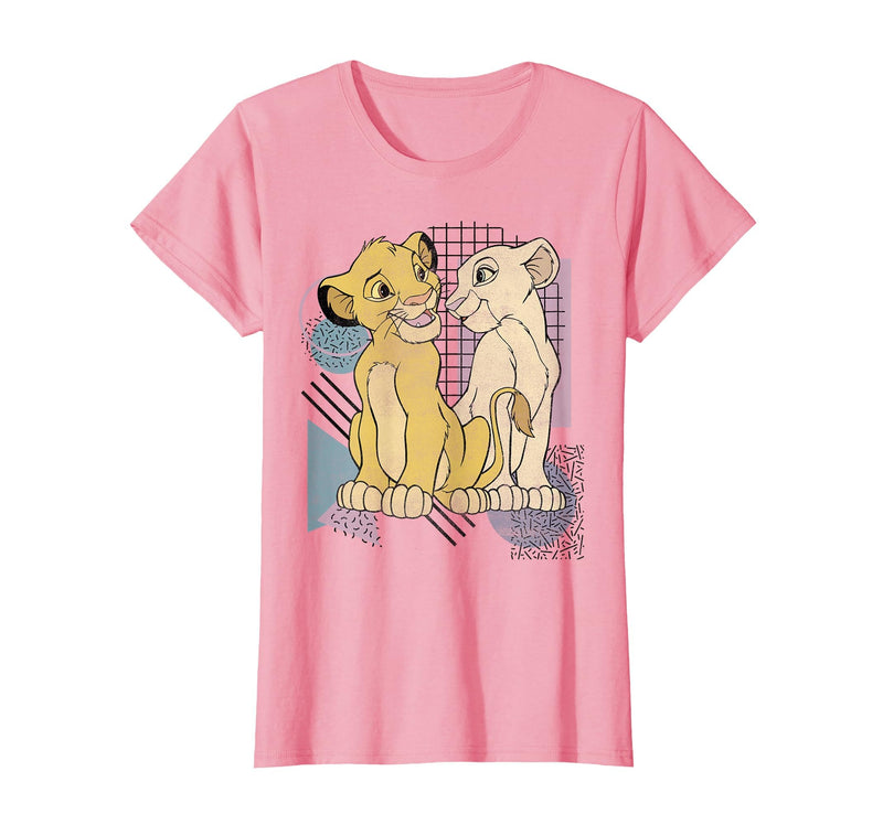 Disney Lion King Simba & Nala Meet Eyes Valentine's T-Shirt T-Shirt - Pink