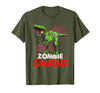 Dinosaur T Rex Zombie Saurus Halloween Kids Boys Zombie Saurus Skeleton Dinosaur T Rex Zombie Halloween Boys T-Shirt - Olive