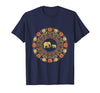 Mademark Mother Elephant and Baby Walking Through Tall Grass T-Shirt - Men - Navy Blue
