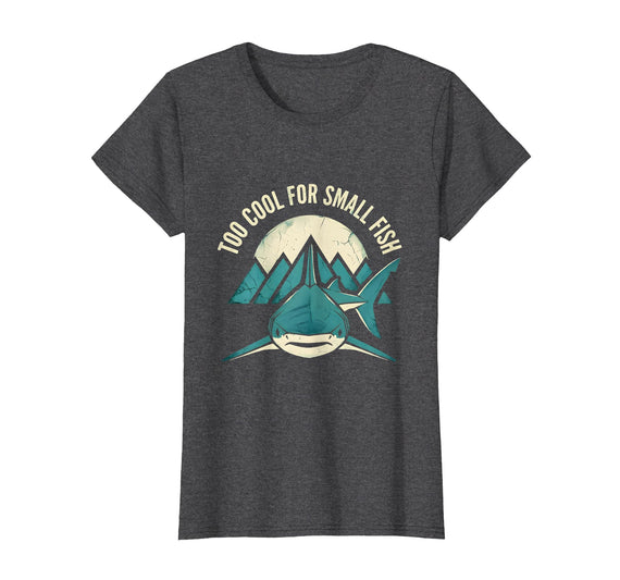 Mademark Too Cool For Small Fish Whale Shark Design T-Shirt - Dark Heather Grey