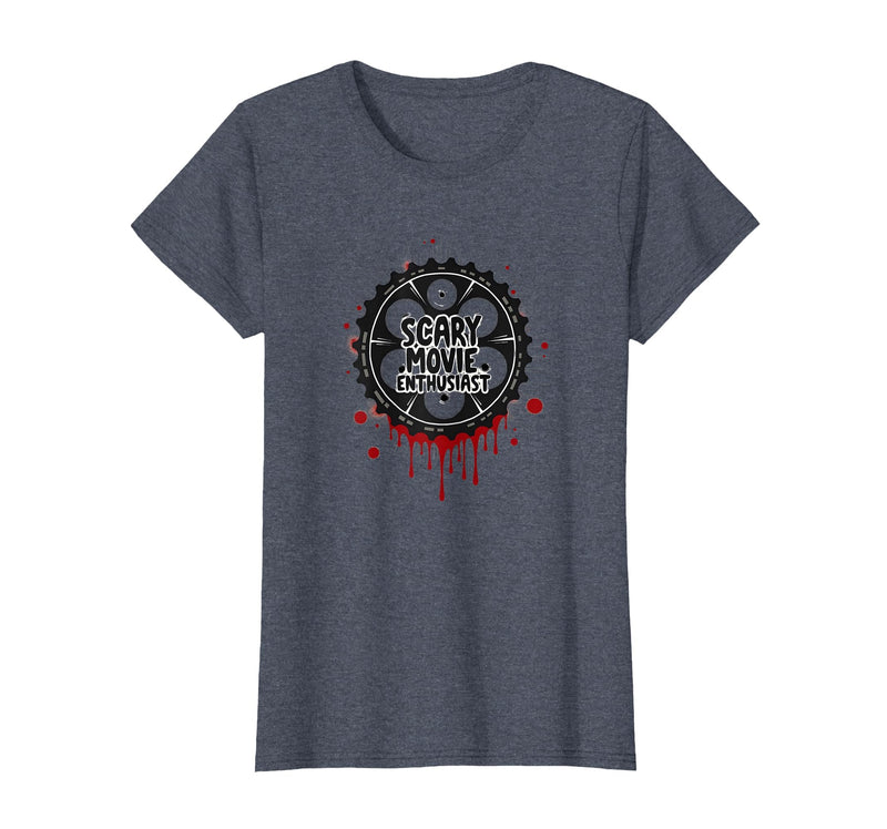 Mademark Halloween - Vampires, Zombies & Horror T-Shirt - Heather Blue-scary Movie Enthusiast Horror Film Buff Bloody Gear