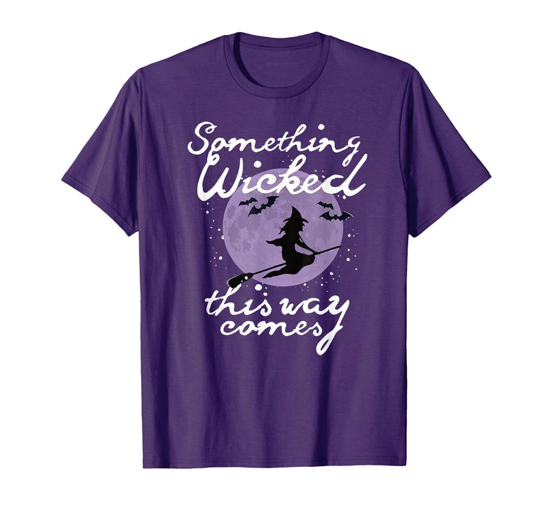 Witchy Halloween Witch Tees Halloween Something Wicked This Way Comes Shakespeare Shirt T-Shirt - Purple