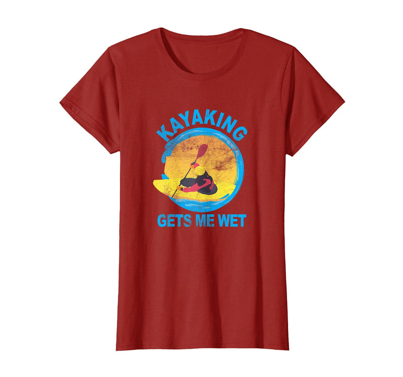 Groundhog Tees Kayaking Gets Me Wet Halloween Funny T-Shirt T-Shirt - Cranberry Red