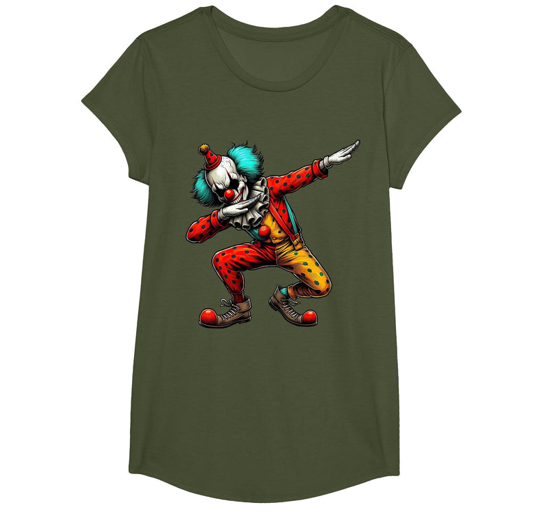 Creepy Halloween Dabbing Dab Dance Dabbing Creepy Clown Scary Halloween Dab Dance T-Shirt - Olive Green