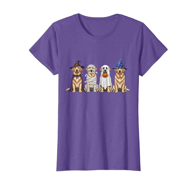 Spooky Golden Retriever Dogs Mummy Halloween Tee Golden Retriever Dog Witch Mummy Ghost Boo Costume Halloween T-Shirt -