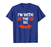Halloween Mega Warehouse Vintage I'm with the Egg Lazy Halloween Costume T-Shirt - Royal Blue