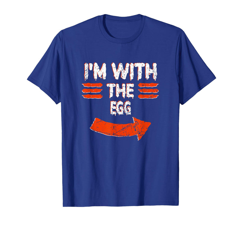 Halloween Mega Warehouse Vintage I'm with the Egg Lazy Halloween Costume T-Shirt - Royal Blue