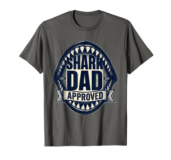 Mademark Shark Dad Approved Funny Father Design T-Shirt - Asphalt Grey