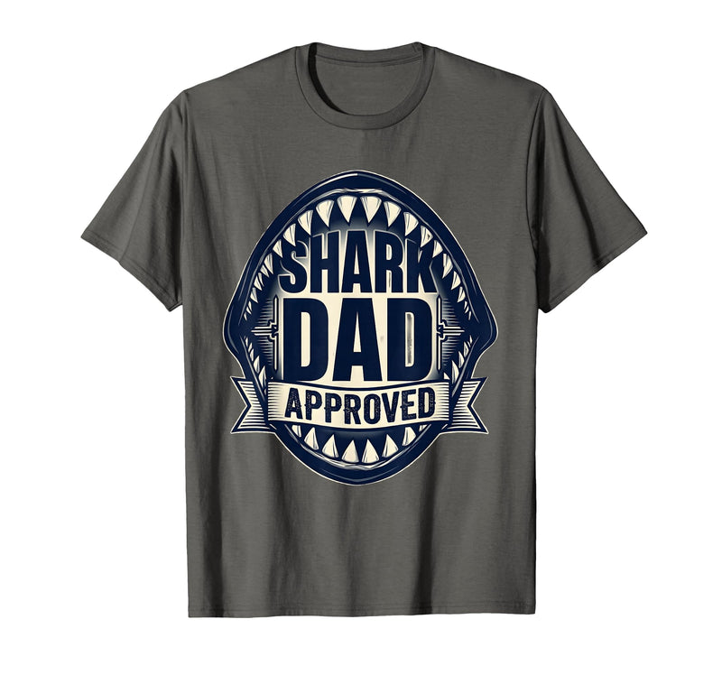 Mademark Shark Dad Approved Funny Father Design T-Shirt - Asphalt Grey