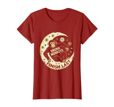 Drunk Monkeys Finish Last Sober Men Design T-Shirt - Women