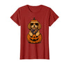 Funny Retro Maltipoo mom Halloween Spooky Cavapoo Pumpkin Halloween Doodle Dog Lover T-Shirt - Cranberry Red