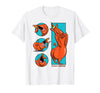Cow and Chicken Red Guy Poses Collage Cartoon T-Shirt - White