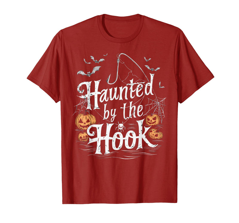 Fishing Halloween Trick Or Treat SteMi Apparel Fishing Halloween Spooky Fisherman Fish Trick Or Treat T-Shirt - Cranberry Red