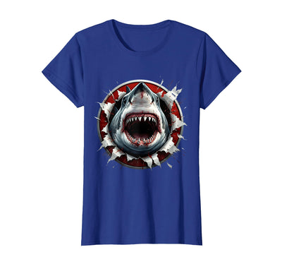 Shark Bursting Through Paper Breakthrough Art T-Shirt