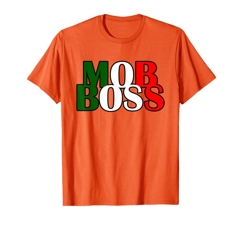 Italian Yeah B Mob Boss Italian Flag 1920s Costume Mafia Party T-Shirt - Orange