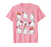 Boo Ghost Halloween Baseball Happy Halloween Baseball Lover T-Shirt - Pink
